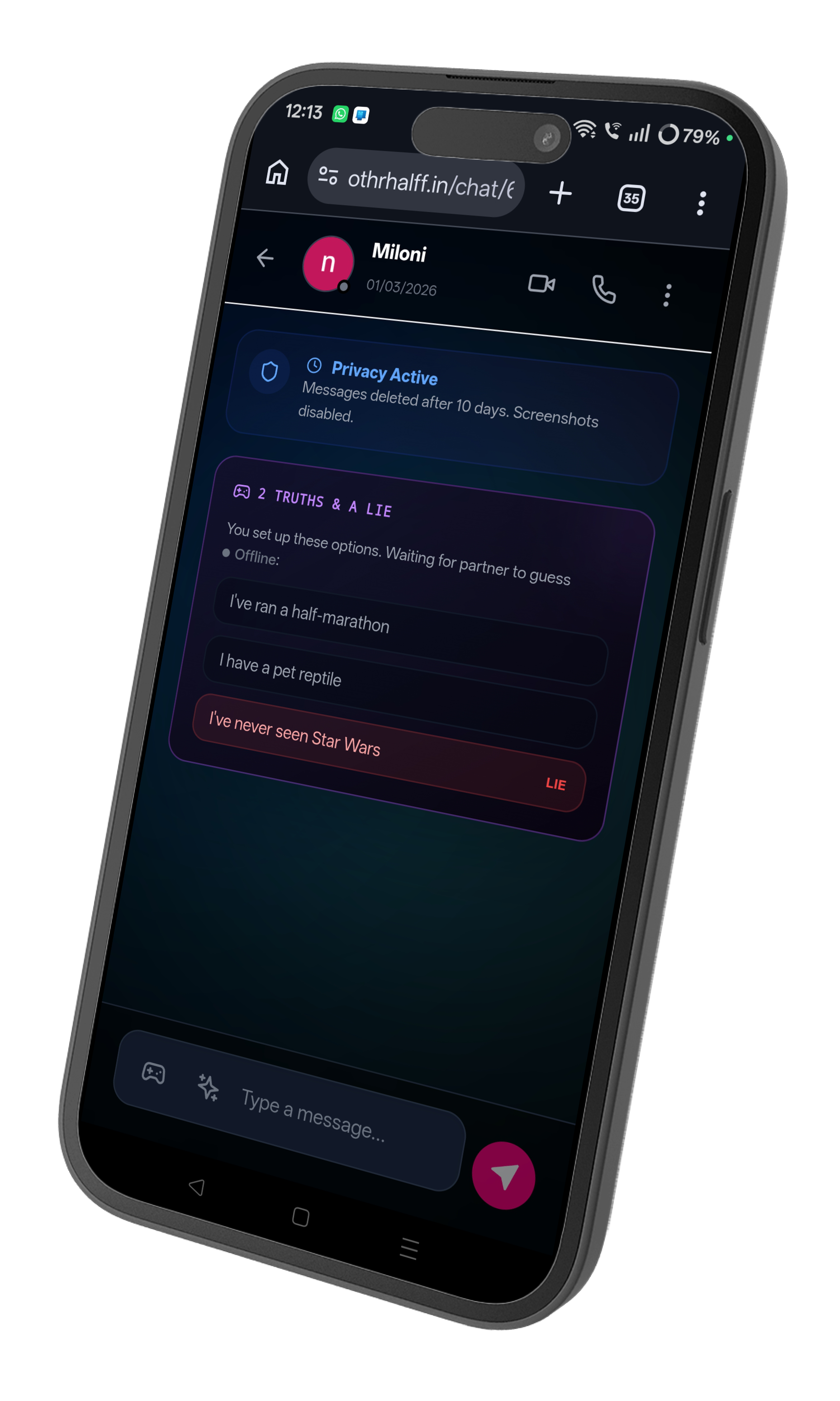 Othrhalff Real-time private messaging
